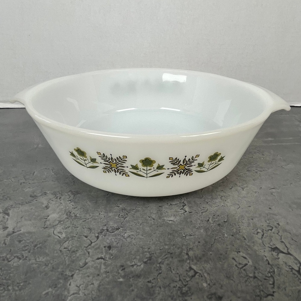 Vintage Anchor Hocking Fire King‎ #437 Meadow Green 1-1/2 qt Casserole Dish USA